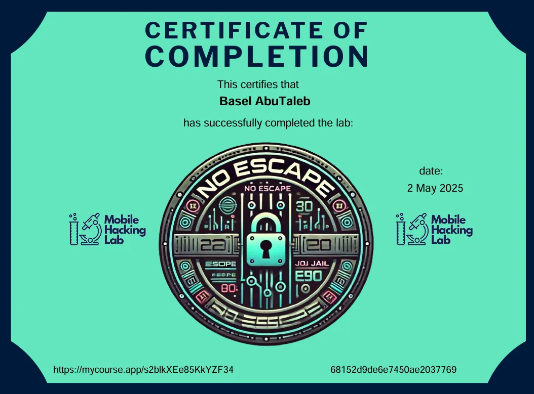 iOS NoEscape challenge by Mobile Hacking Lab